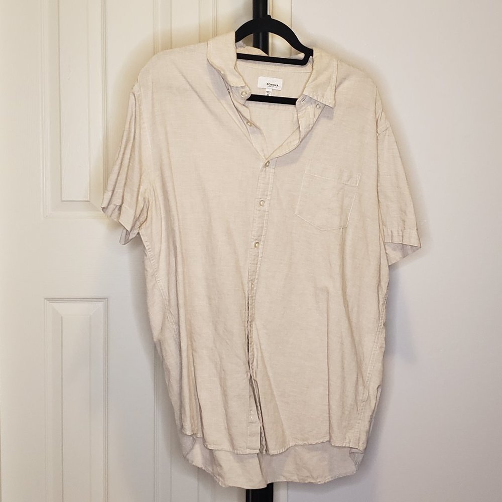 Used Men's Sonoma Beige Button Down Shirt XL